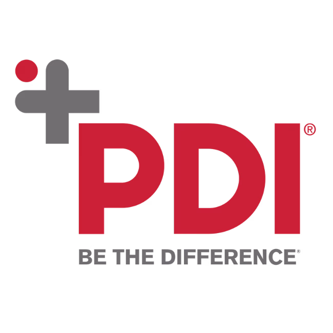 PDI logo with a gray and red cross symbol to the left, large red letters PDI, and the tagline BE THE DIFFERENCE in gray below—perfect for inspiring your summer of science.