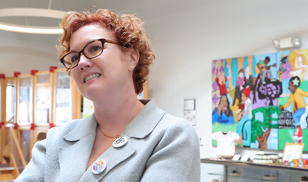 Dr Traube at the Urban Sprouts Childhood Center in Missouri.