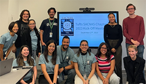 Tufts SACNAS chapter members at the 2023 fall kickoff meeting.