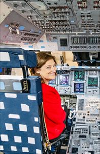 Laurie in Space Shuttle Endeavour, a retired orbiter from NASA's Space Shuttle program. 