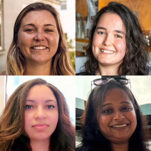 AWIS members Minel Arinel, Kiley McLean, Porscha M Whiteside, Sree Vishmaya V.
