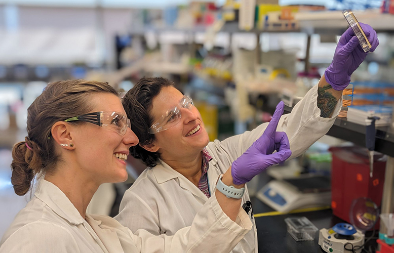 Protein Evolution’s Director of Bioprocess Development, Dr. Maren Wehrs, and Research Scientist, Monika Rozkowska.