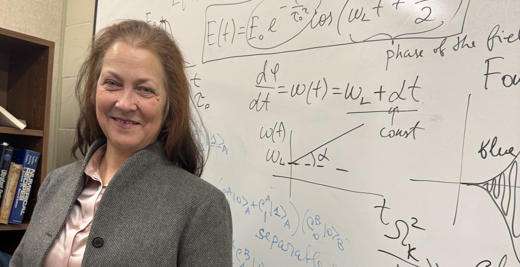 Inspiring the next generation, Dr. Malinovskaya shares her expertise on high-intensity laser pulses and their innovative applications with visitors at the Stevens Institute of Technology.