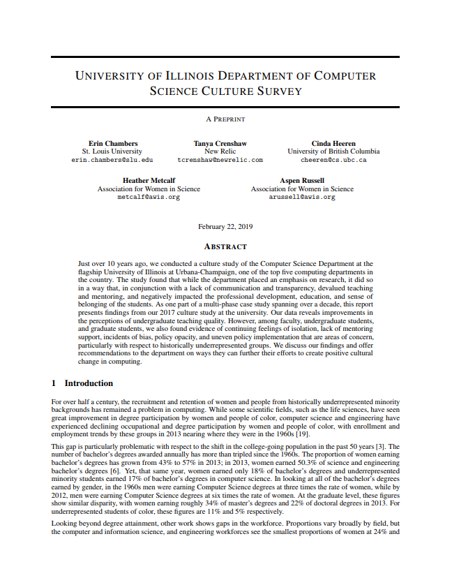 Technical Report Released for University of Illinois Computer Science ...